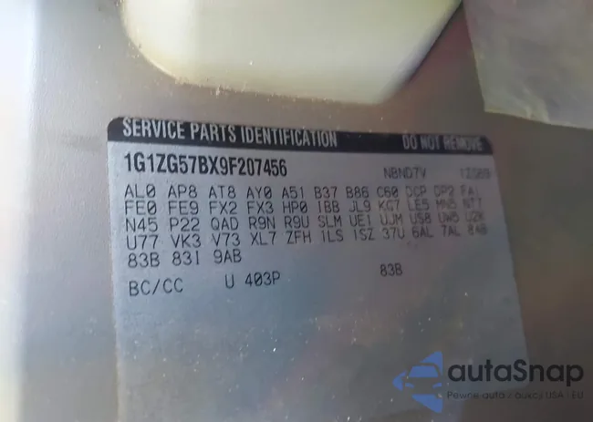1G1ZG57BX9F207456: 43488482