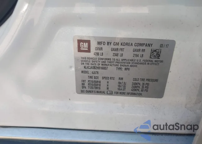 KL4CJASB2HB166657: 43488495