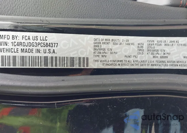 1C4RDJDG3PC584377: 43488548