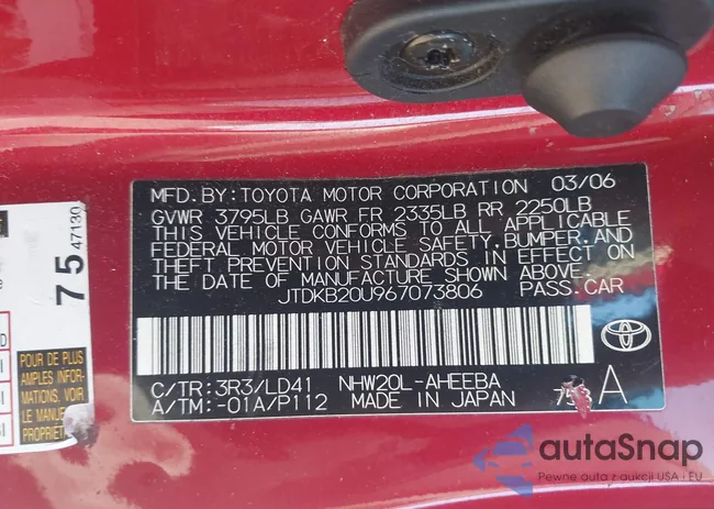 JTDKB20U967073806: 43488605