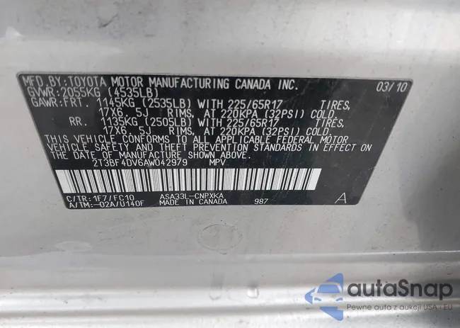 2T3BF4DV6AW042979: 43488635