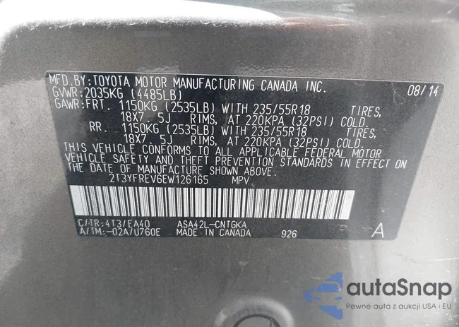 2T3YFREV6EW126165: 43488682