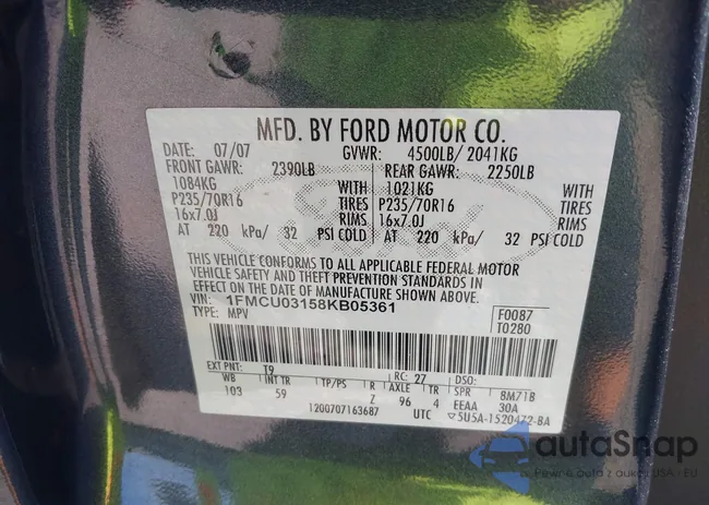 1FMCU03158KB05361: 43488739