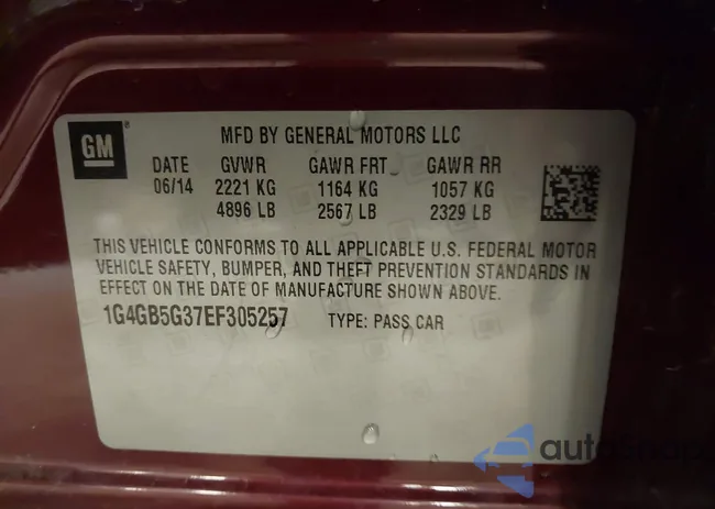 1G4GB5G37EF305257: 43488757