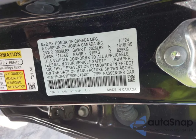 2HGFE2F20SH542487: 43488877