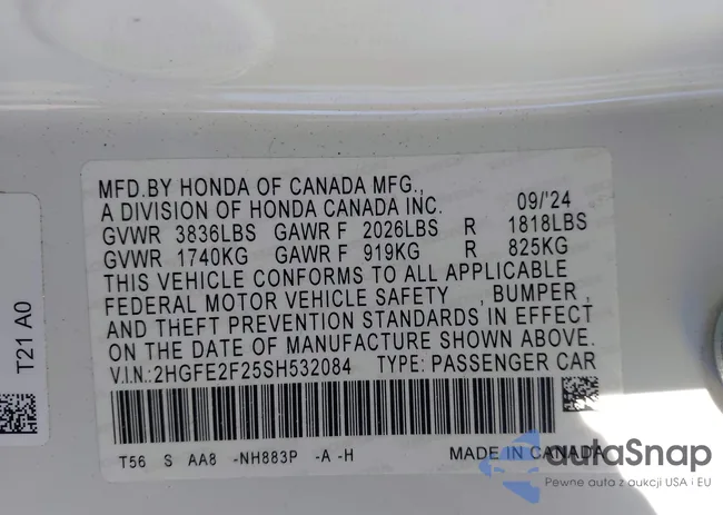 2HGFE2F25SH532084: 43488909