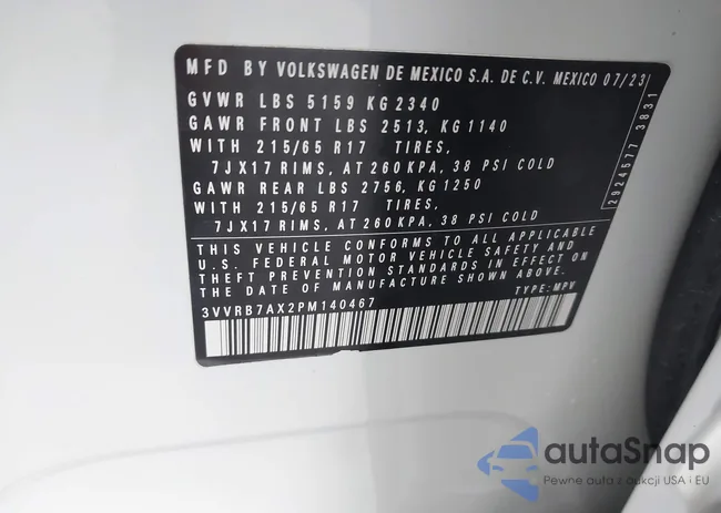 3VVRB7AX2PM140467: 43488127