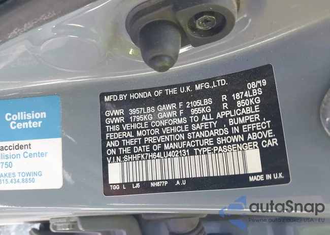 SHHFK7H64LU402131: 43488130