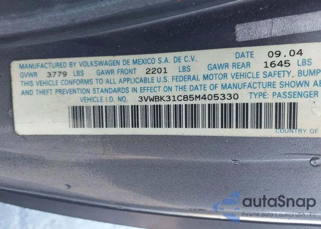 3VWBK31C85M405330: 43488198