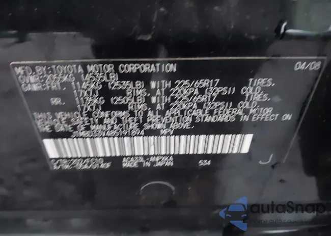 JTMBD33V485191894: 43488212