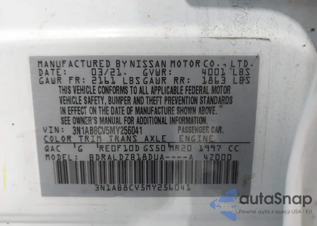 3N1AB8CV5MY256041: 43488233