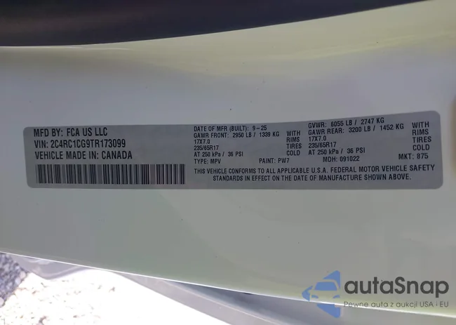 2C4RC1CG9TR173099: 43488362