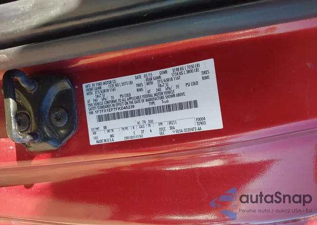 1FTFX1EF7FKD45239: 43489475