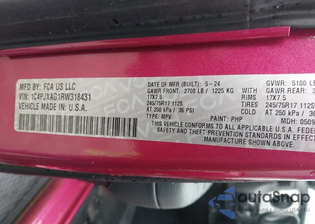 1C4PJXAG1RW318431: 43489691