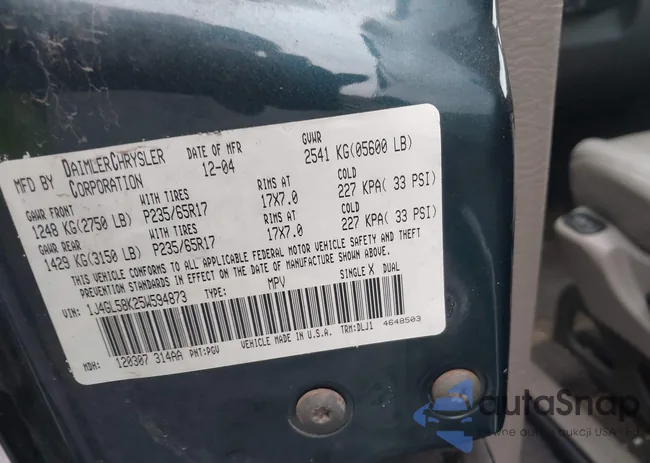 1J4GL58K25W594873: 43489723