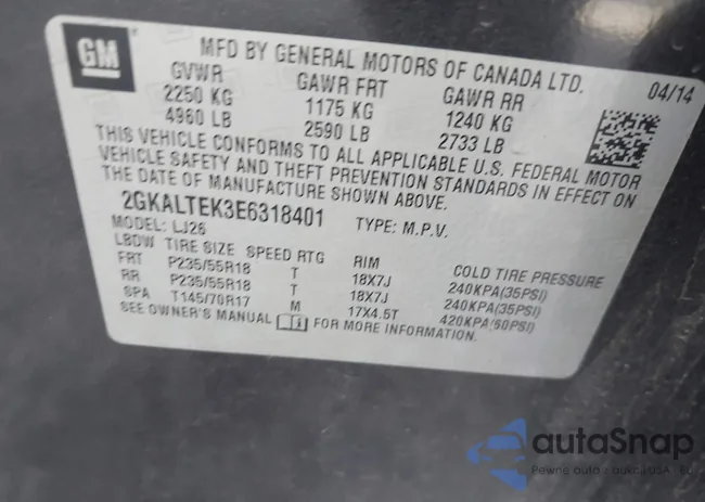 2GKALTEK3E6318401: 43489936