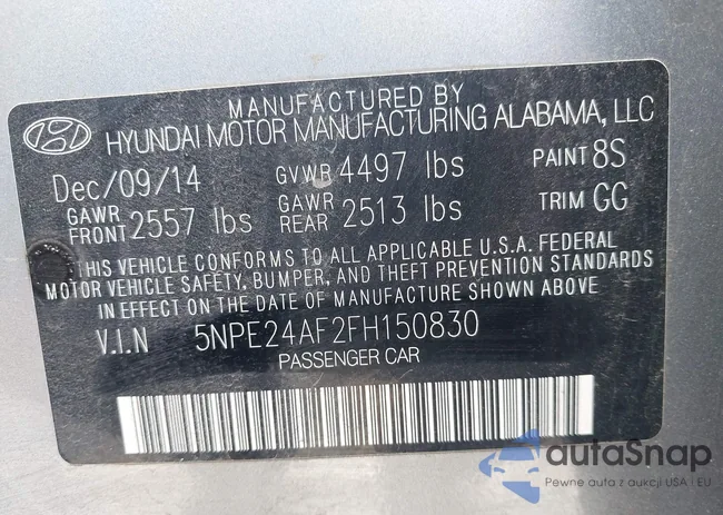 5NPE24AF2FH150830: 43489970