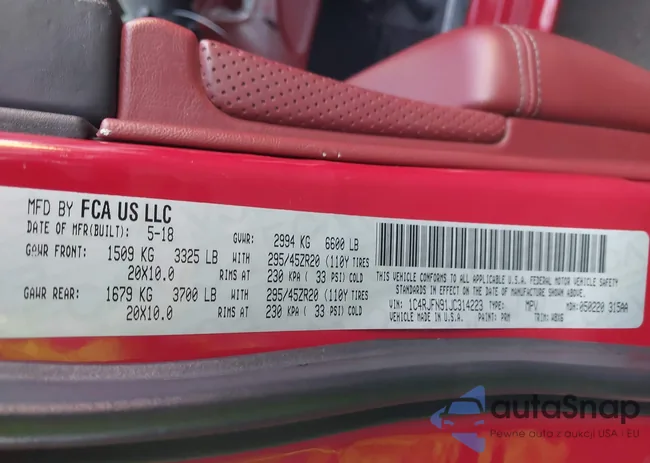 1C4RJFN91JC314223: 43490014