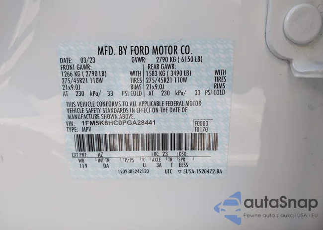 1FM5K8HC0PGA28441: 43490040