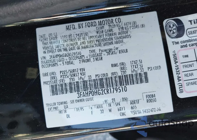 3FAHP0HG2CR179510: 43489042