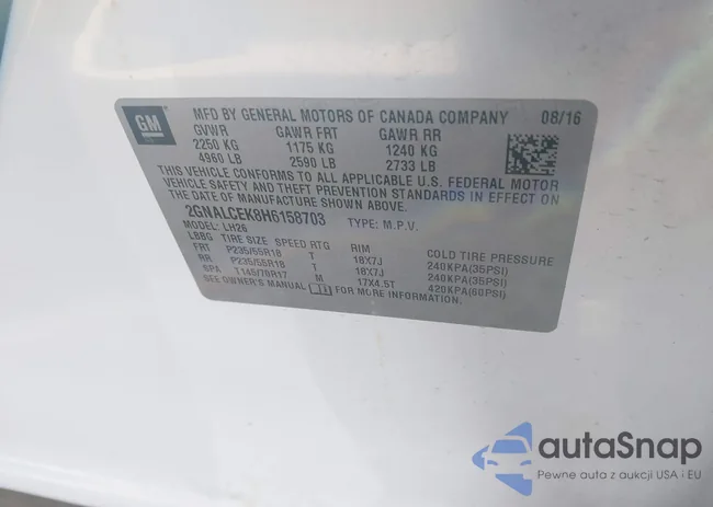 2GNALCEK8H6158703: 43489094