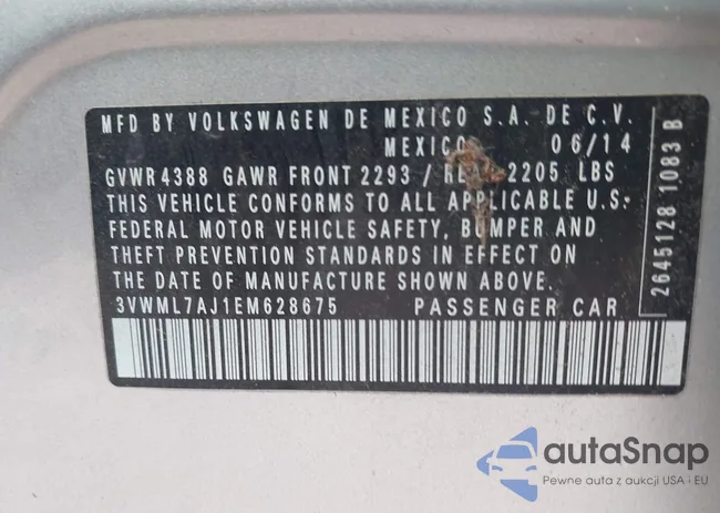 3VWML7AJ1EM628675: 43489176