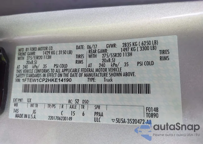 1FTEW1CP2HKE14190: 43489253