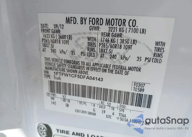 1FTFW1CF5DFA04143: 43490445