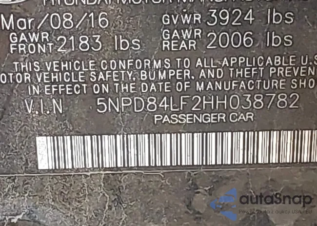 5NPD84LF2HH038782: 43490511