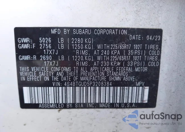 4S4BTGUD5P3208384: 43490534