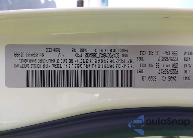 3C4PDCABXJT386032: 43490548