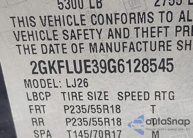 2GKFLUE39G6128545: 43490552