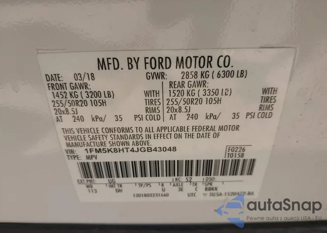 1FM5K8HT4JGB43048: 43490569