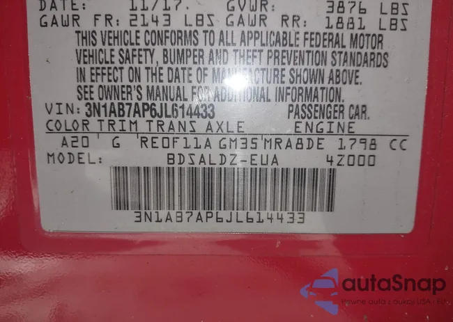 3N1AB7AP6JL614433: 43490642