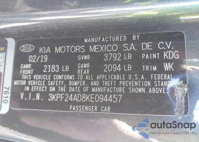 3KPF24AD8KE094457: 43490657