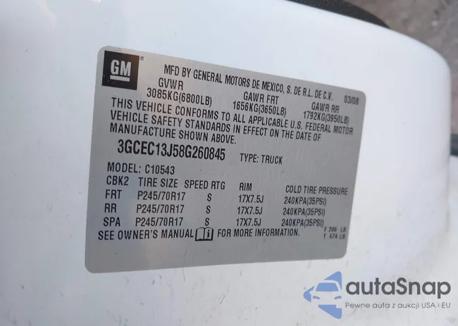 3GCEC13J58G260845: 43490818