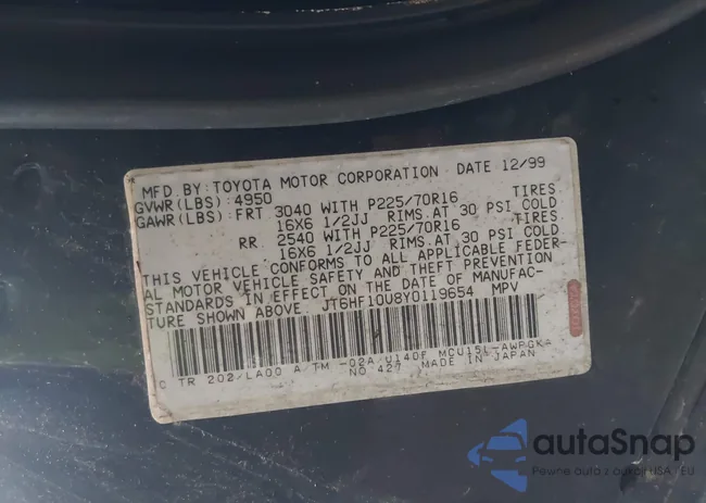 JT6HF10U8Y0119654: 43490851