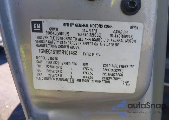 1GNEC13T65R101482: 43490882