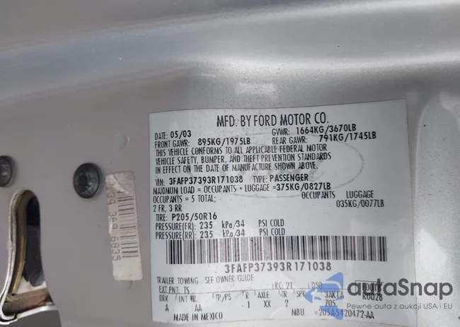 3FAFP37393R171038: 43490938