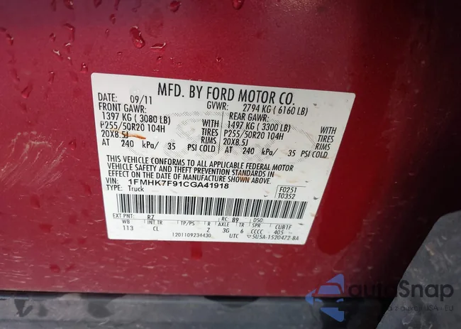 1FMHK7F91CGA41918: 43491005