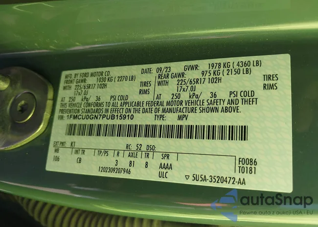 1FMCU0GN7PUB15910: 43490082