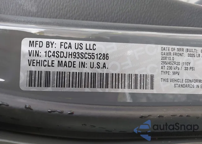 1C4SDJH93SC551286: 43490102