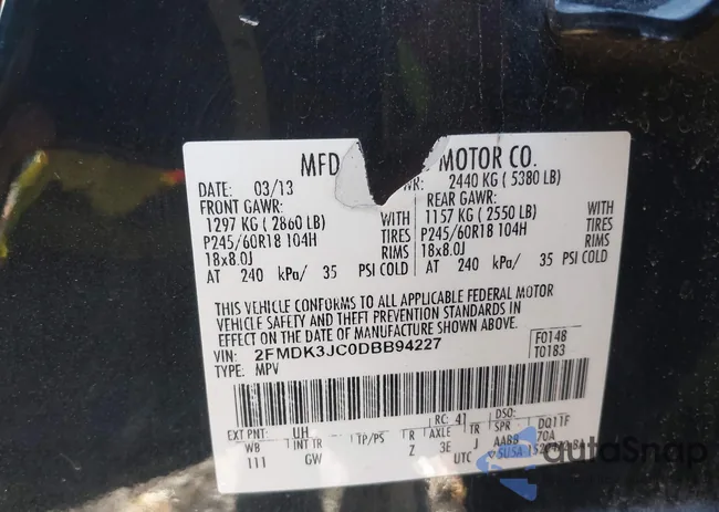 2FMDK3JC0DBB94227: 43491491