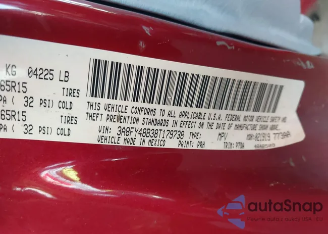 3A8FY48B38T179738: 43491492