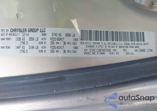 2C4RC1CG8FR657608: 43491501