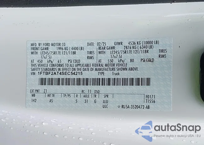 1FTBF2AT4SEC54215: 43491554