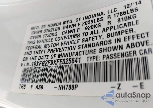 19XFB2F9XFE025641: 43491599