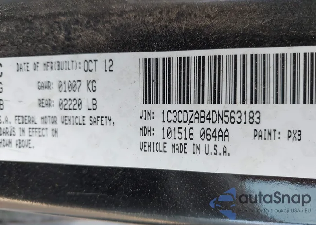 1C3CDZAB4DN563183: 43491700