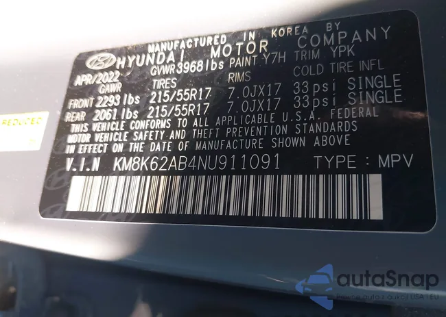 KM8K62AB4NU911091: 43491768