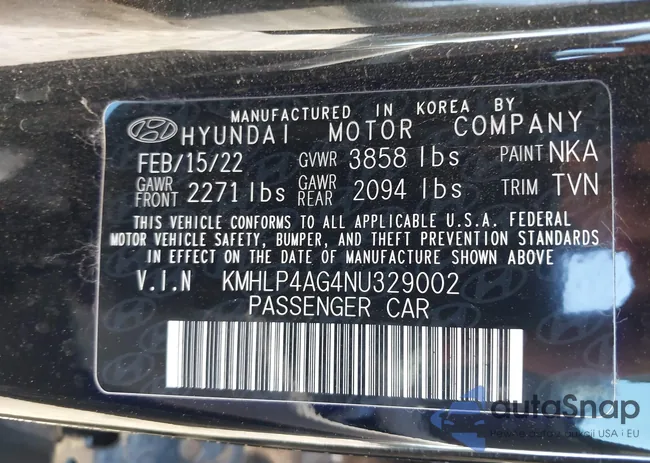 KMHLP4AG4NU329002: 43491773